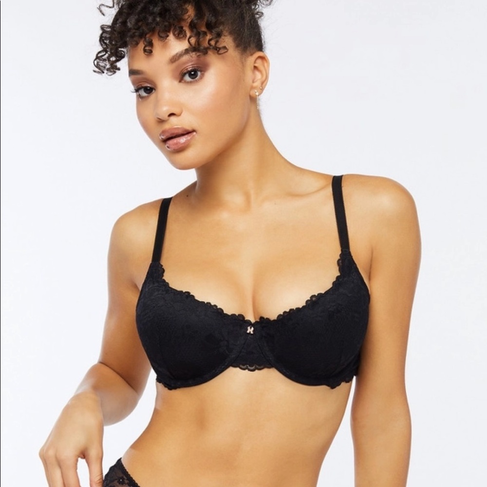 FLORAL LACE BALCONETTE BRA WITH X CHARM